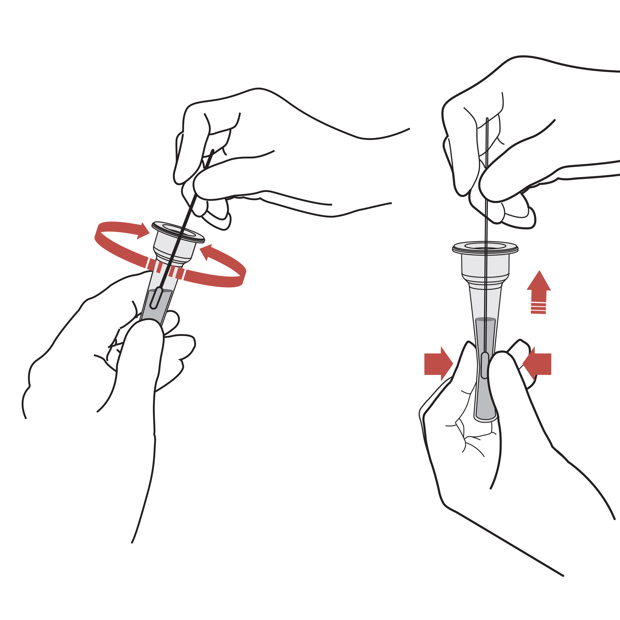 PLACE SWAB IN TUBE & REMOVE SWAB FROM THE TUBE